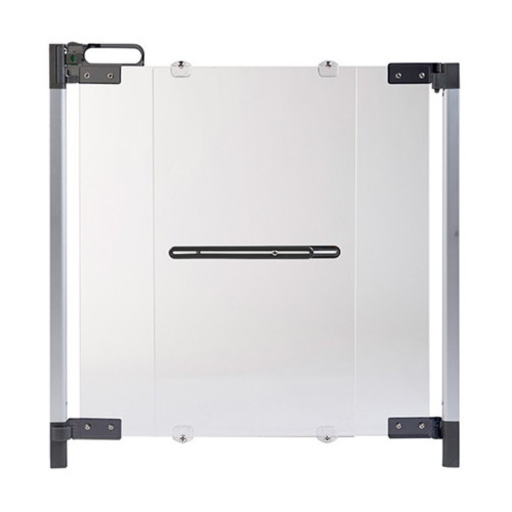 Poarta de siguranta premium pentru scara Plexi Silver (74-100cm)