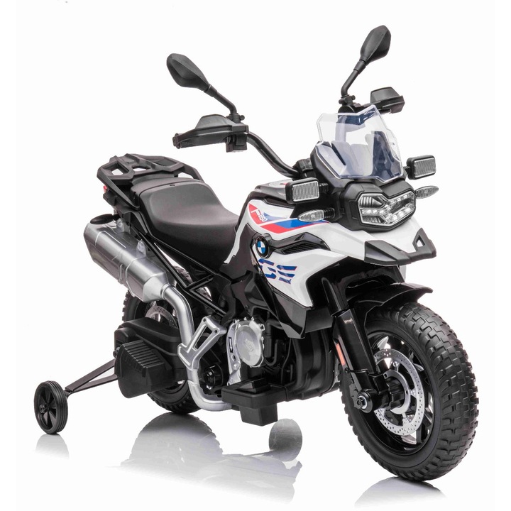 Електрически мотоциклет Tea Sports BMW F850 GS, бял, 2 мотора 35W, EVA колела, 111x62x76см, за 3-8 години