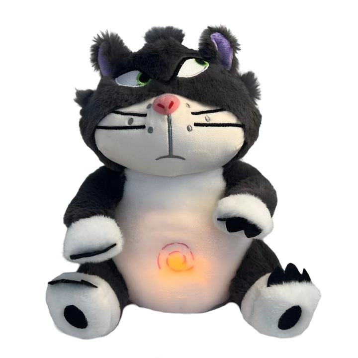 Jucarie interactiva pentru bebelusi, cu muzica linistitoare si lumina respiratorie, design prietenos, material moale, 30x20 cm