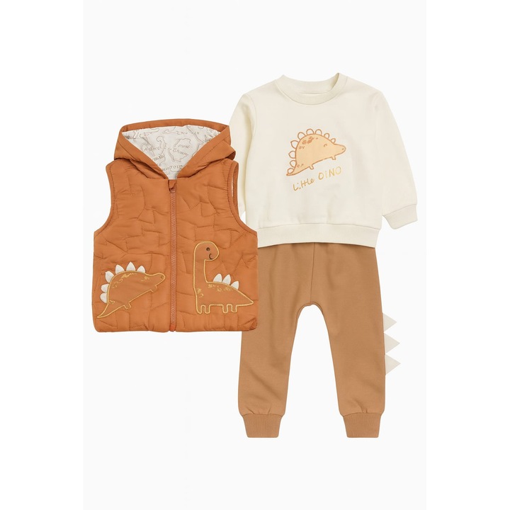 Compleu 3 piese baiat, maro, Maro