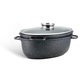 Grătar Edenberg EB-9171, aluminiu turnat, antiaderent, capac 38 cm, 8Lt, cu capac