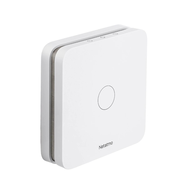 Detector monoxid de carbon Netatmo, inteligent, wireless, Wi-Fi, alarma 85 db