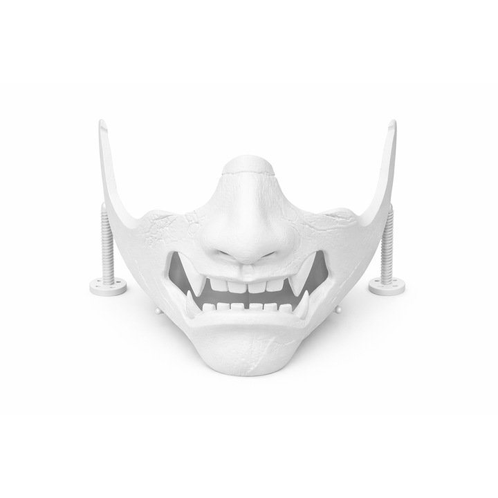 Suport controller gaming, masca Ghost of Yotei, alb, 12x9x9cm