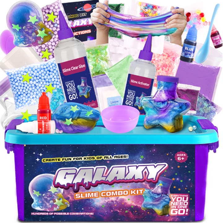 Set Slime, OSPE®, Kit DIY, Tema Inghetata, Spuma Poliuretanica, 3-10 ani，Violet