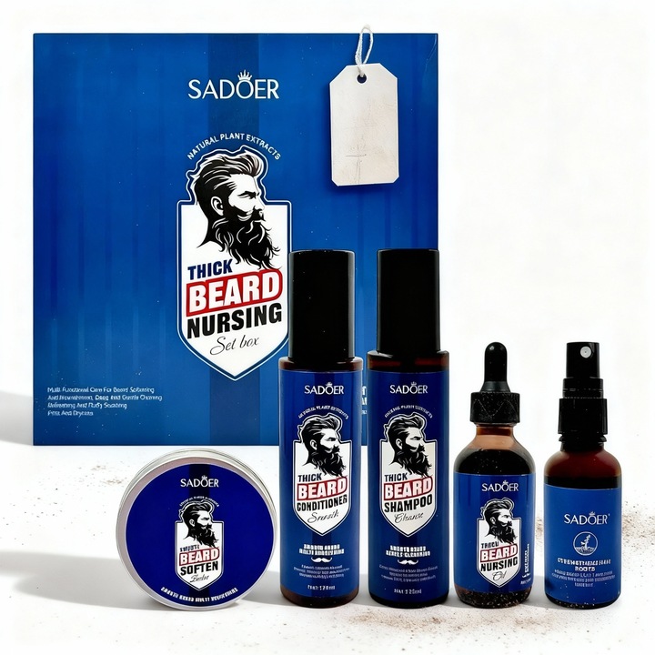 Alapvető szakállápoló készlet, Belora, hidratálás és stílus, többszínű