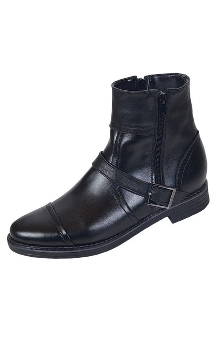 Ghete casual barbati, din piele naturala (imblanite) John GJONN2, Negru