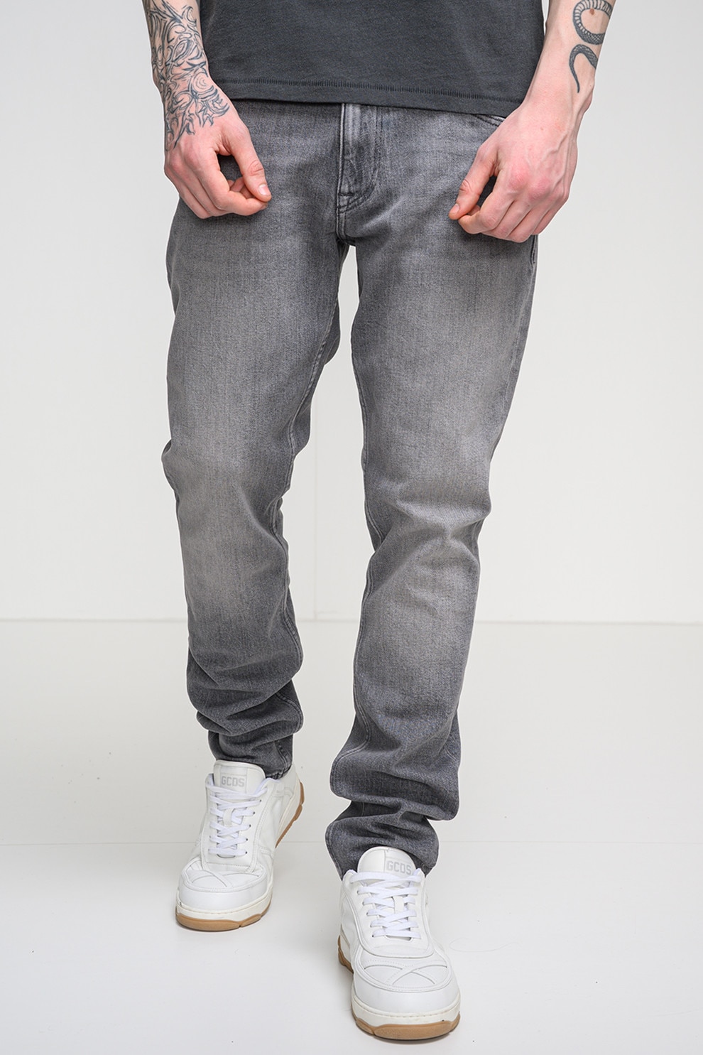 Tommy Jeans, Blugi slim fit Scanton, Gri deschis, W33-L34