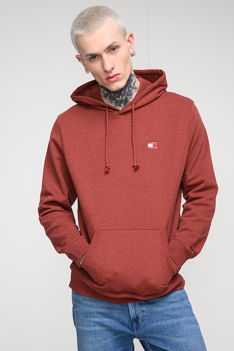 Tommy Jeans, Hanorac regular fit cu gluga ajustabila, Caramiziu