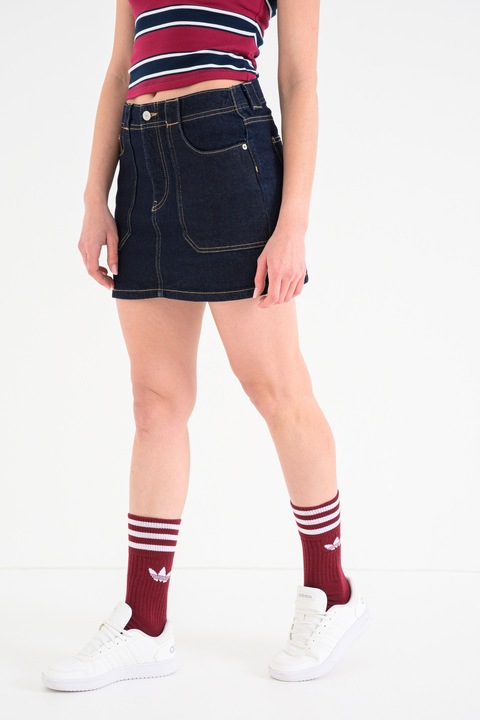 Tommy Jeans, Fusta din denim cu buzunare, Albastru ultramarin