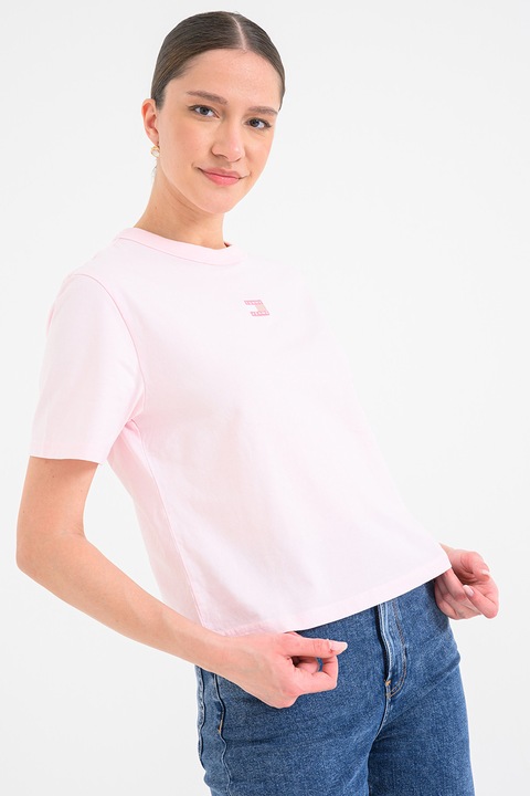 Tommy Jeans, Tricou lejer de bumbac, Roz deschis