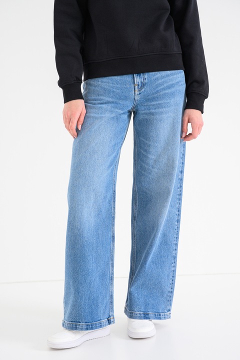 CALVIN KLEIN JEANS, Blugi relaxed fit cu talie joasa, Albastru deschis melange