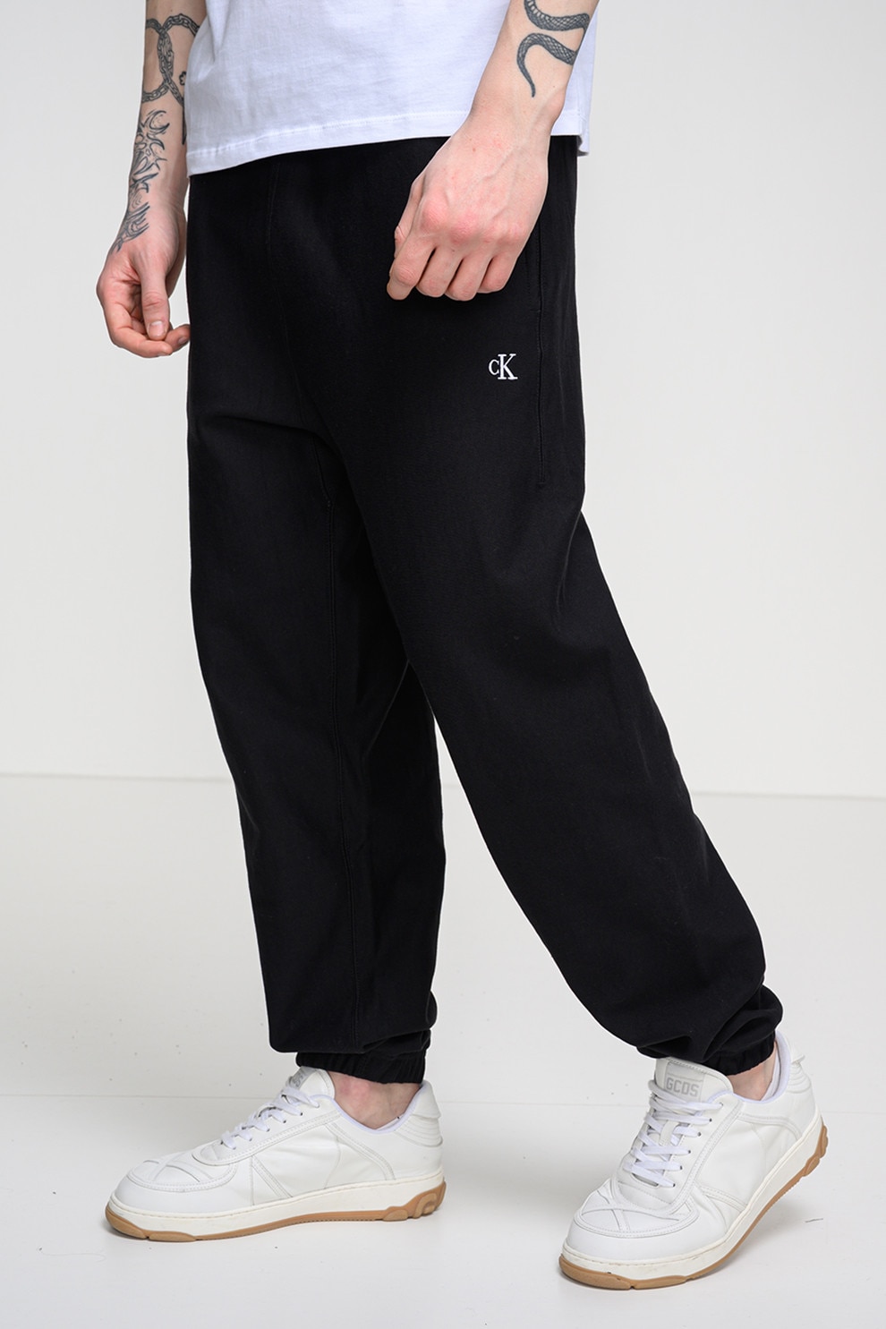 CALVIN KLEIN JEANS, Pantaloni de trening cu talie elastica, Negru, L