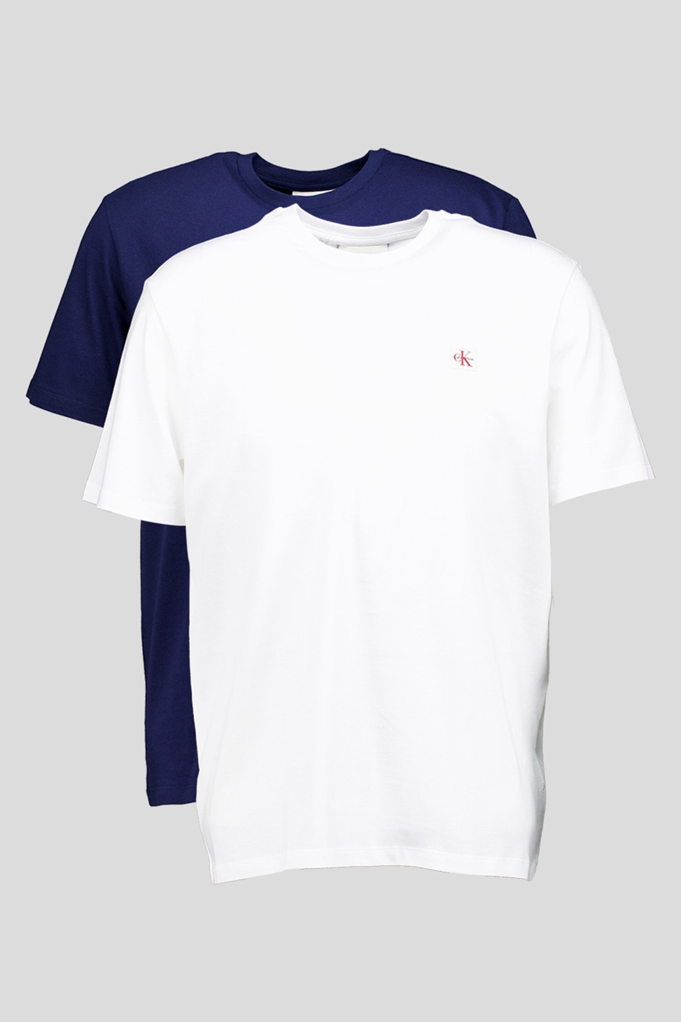 CALVIN KLEIN JEANS, Set de tricouri din bumbac - 2 piese, Alb, Bleumarin, L