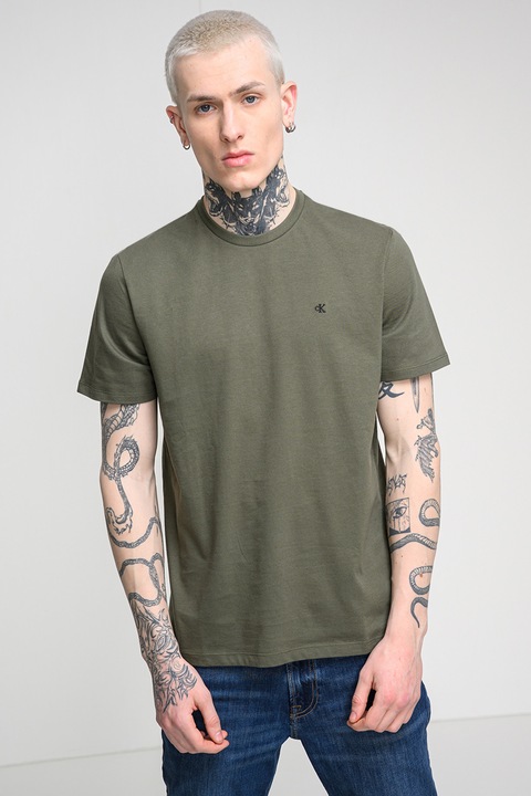 CALVIN KLEIN JEANS, Póló logós részlettel, Zöld