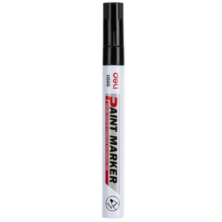 Marker vopsea Deli, negru, 2 mm