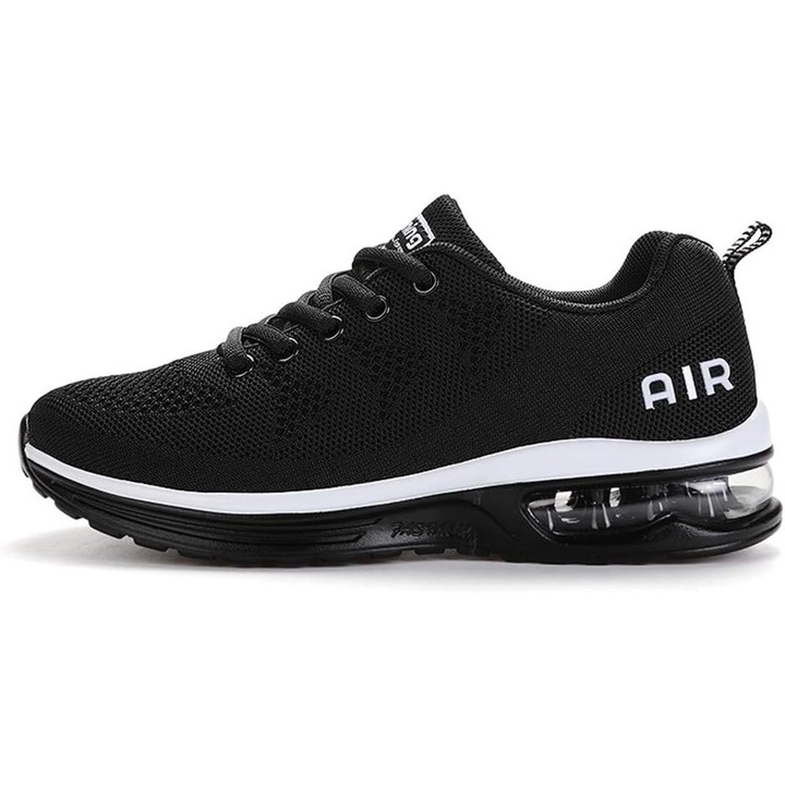 Unisex sportcipő, légpárnával, Fehér/Fekete