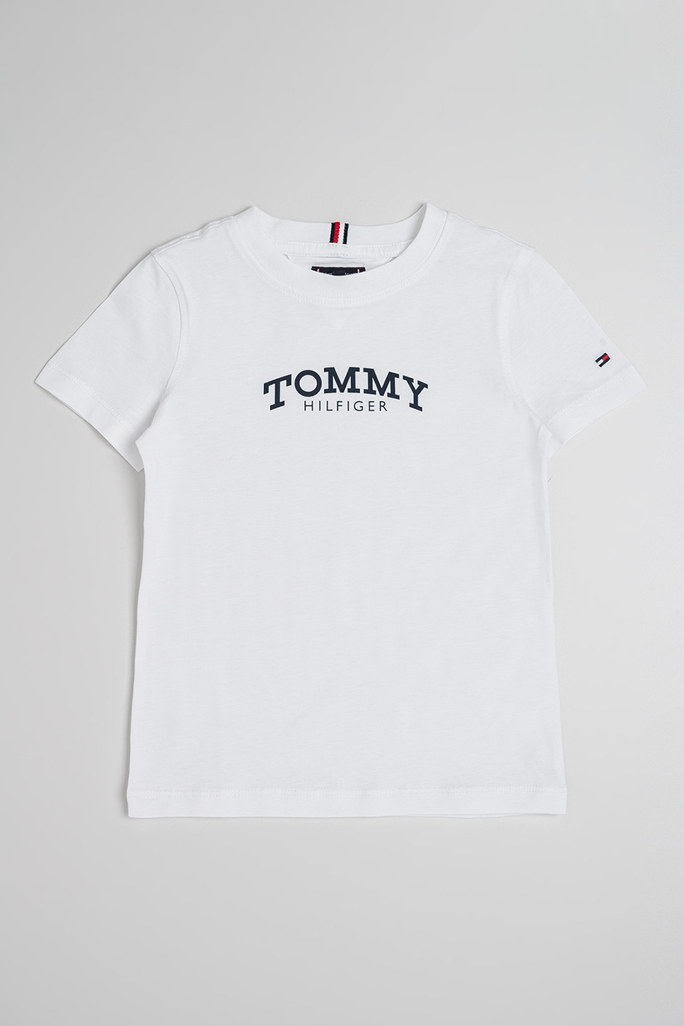 Tommy Hilfiger, Tricou regular fit cu imprimeu logo pe piept, Alb optic, 164 CM