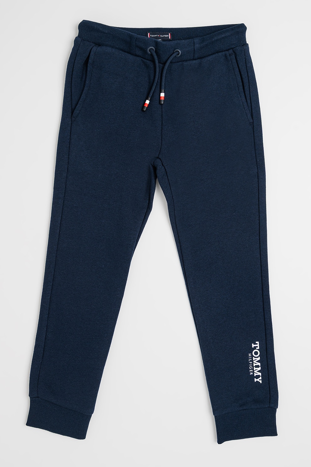 Tommy Hilfiger, Pantaloni de trening cu imprimeu logo lateral, Bleumarin, 152 CM