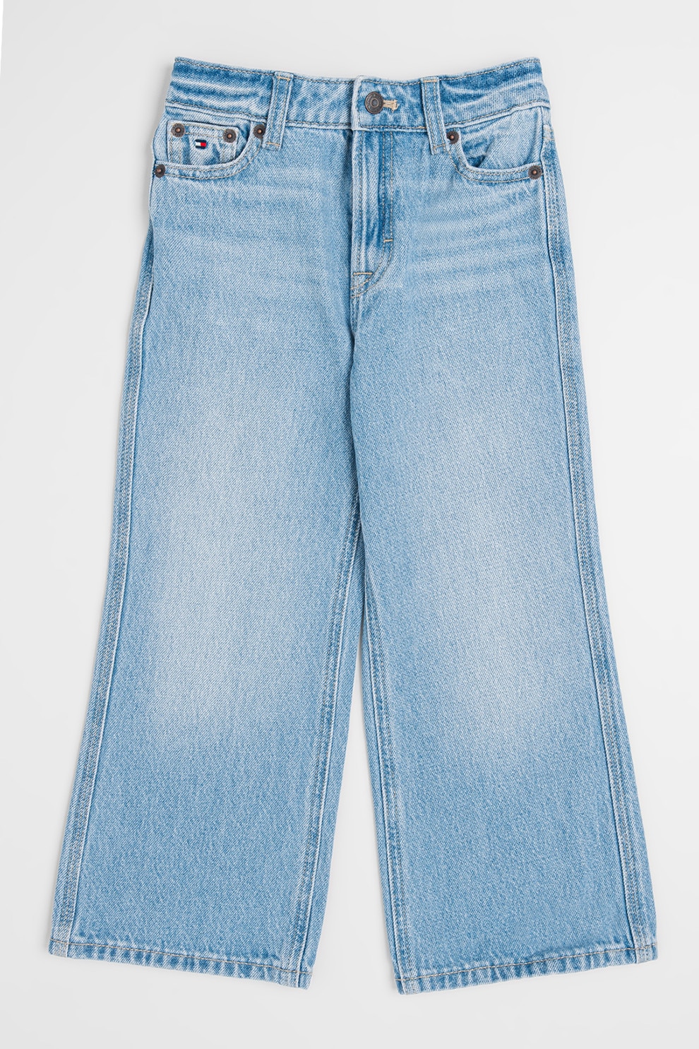 Tommy Hilfiger, Blugi cu croiala ampla, Albastru deschis, 164 CM