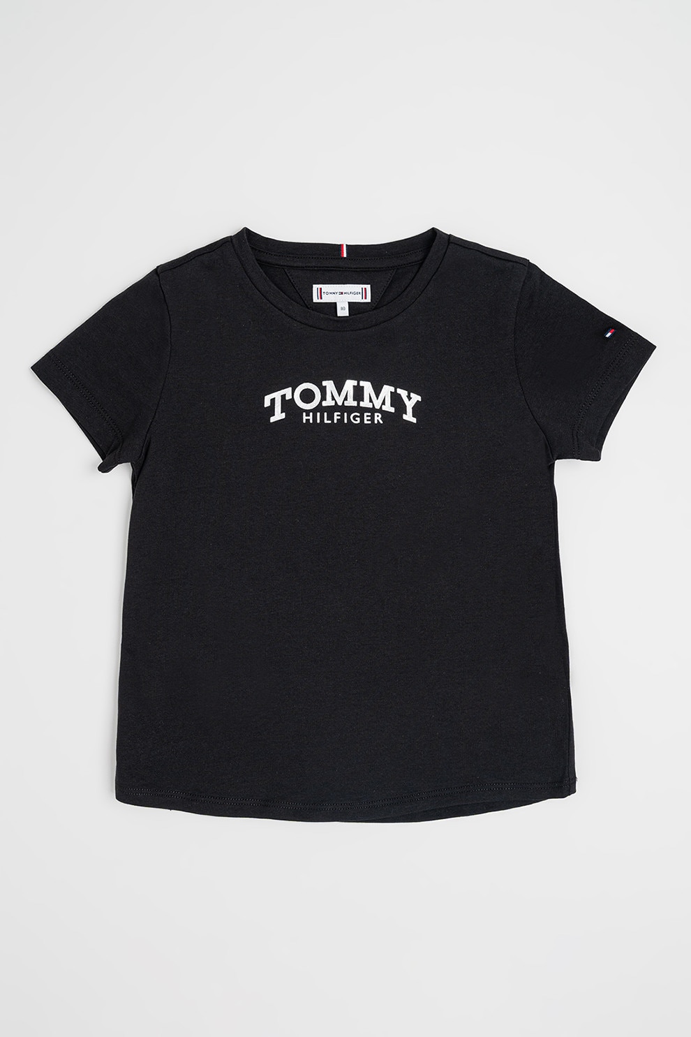 Tommy Hilfiger, Tricou regular fit cu imprimeu logo, Negru, 166 CM
