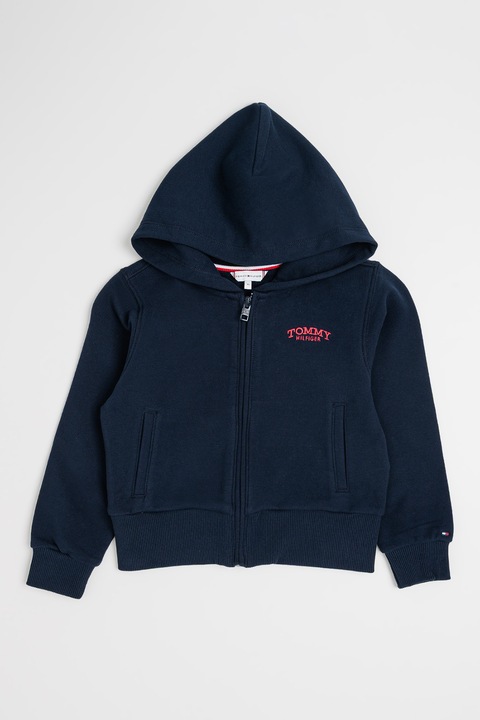 Tommy Hilfiger, Hanorac regular fit cu logo, Bleumarin