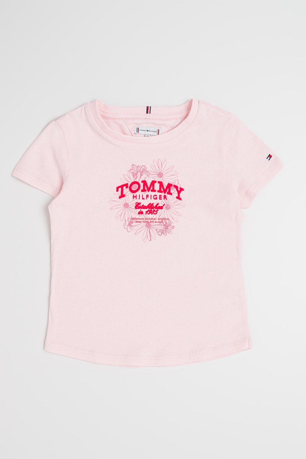 Tommy Hilfiger, Tricou regular fit de bumbac cu logo, Roz pastel, 152 CM