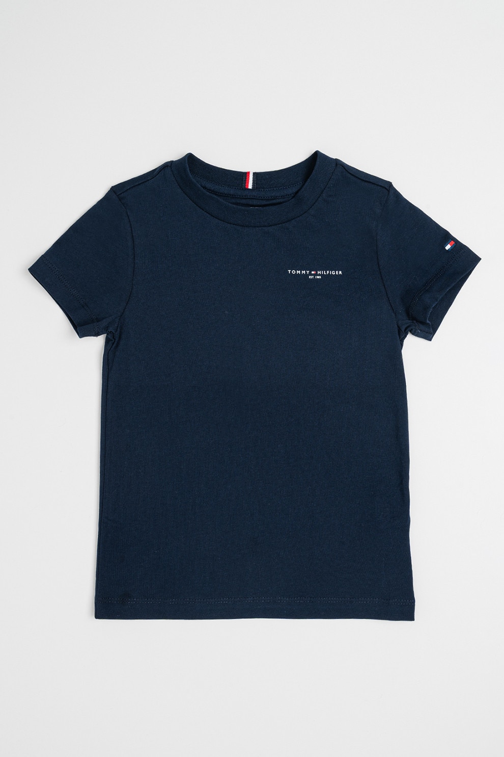 Tommy Hilfiger, Tricou de bumbac cu logo, Bleumarin, 164 CM