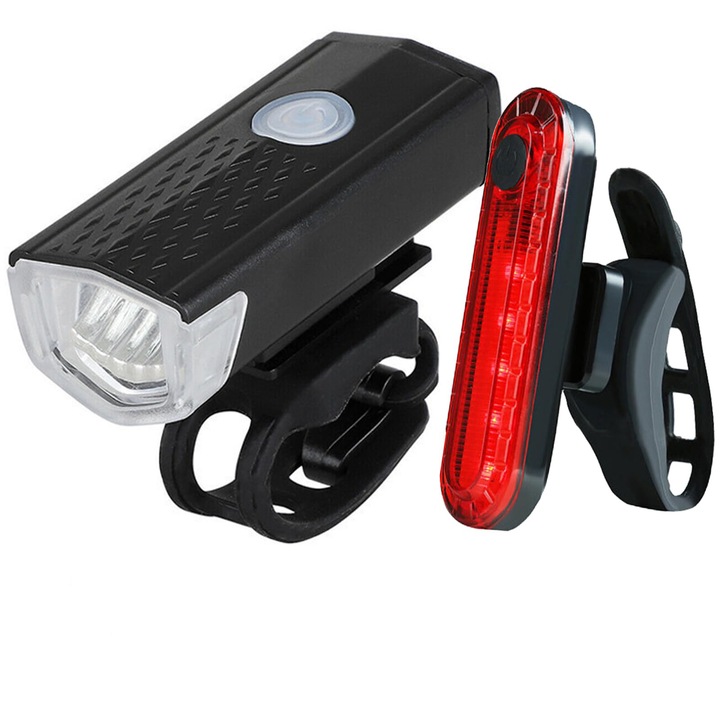 Lumina bicicleta TodyJeyHo LED 3 moduri negru 6.5x2.8x3.5cm