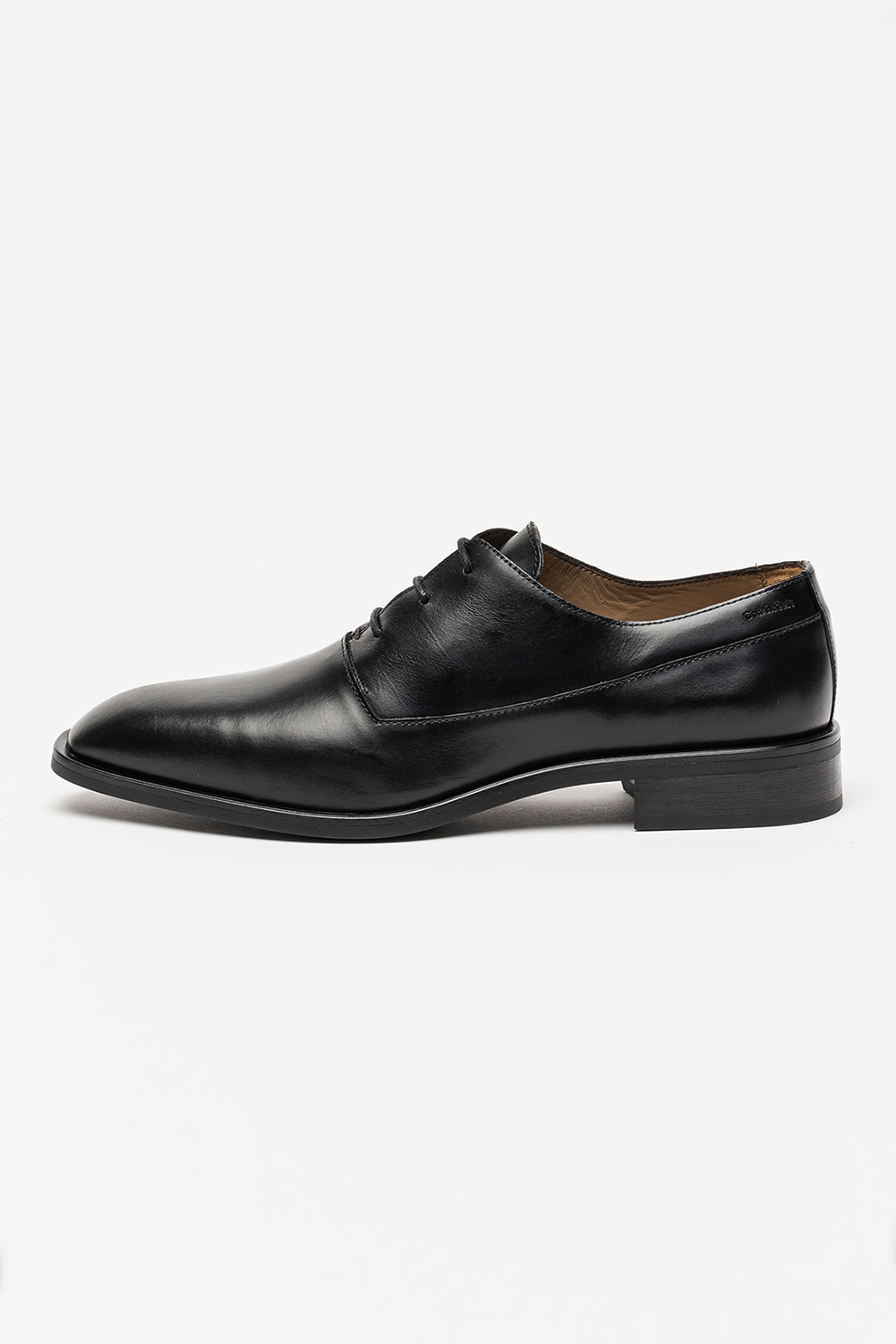 CALVIN KLEIN, Pantofi oxford din piele si varf ascutit, Negru, 42