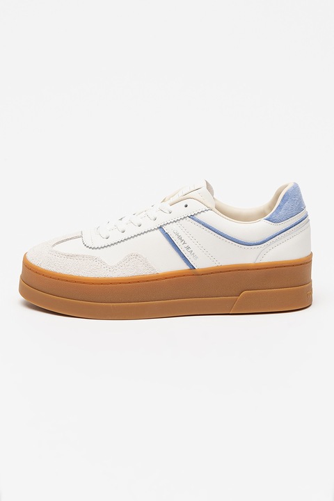 Tommy Jeans, Pantofi sport flatform The Greenwich, Albastru indigo/Alb murdar