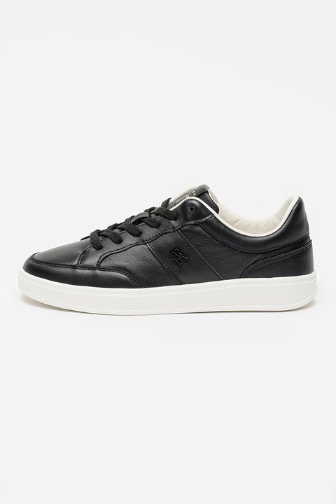 Tommy Hilfiger, Кожени спортни обувки Heritage под глезена, Черен