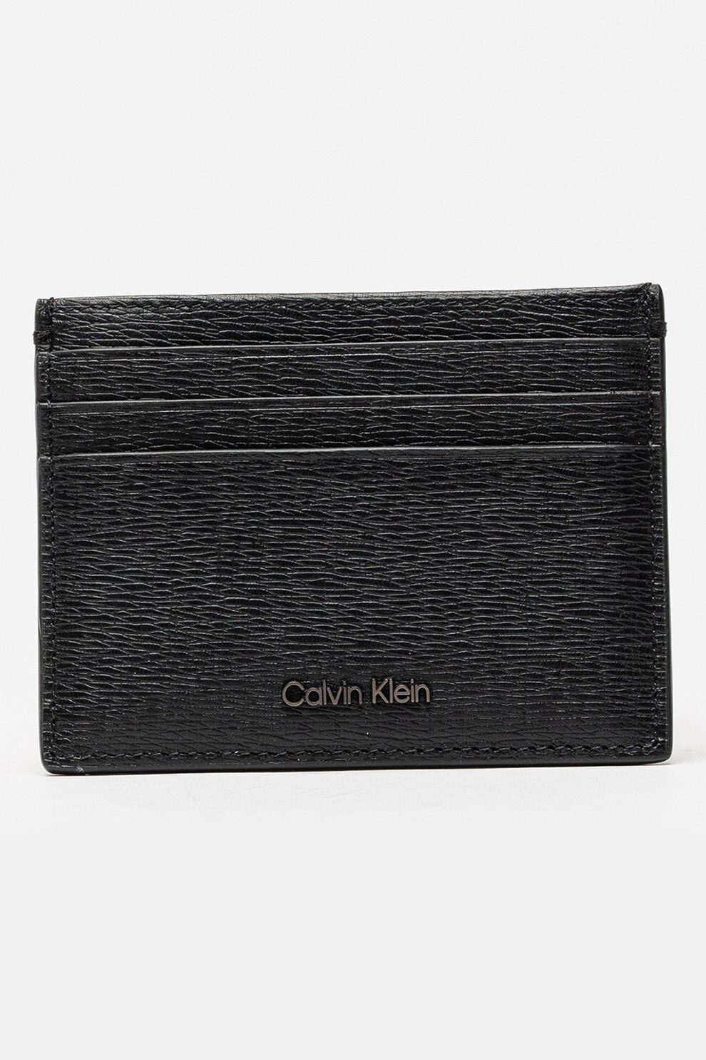 CALVIN KLEIN, Portcart din piele Saffiano, Negru
