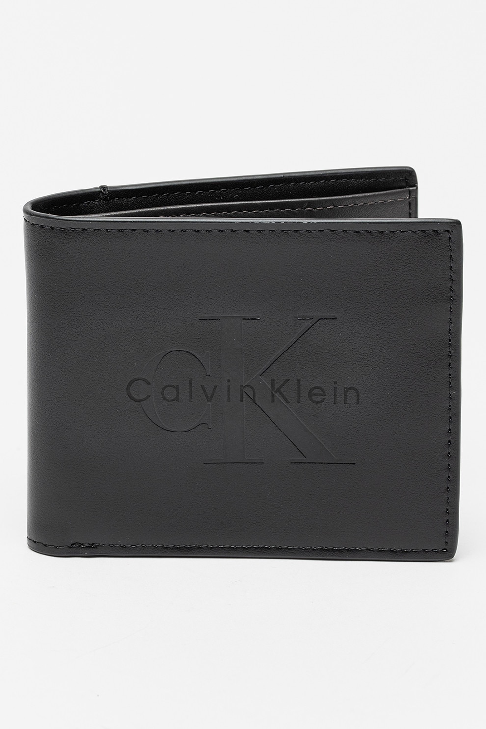 CALVIN KLEIN, Portofel din piele cu logo, Negru