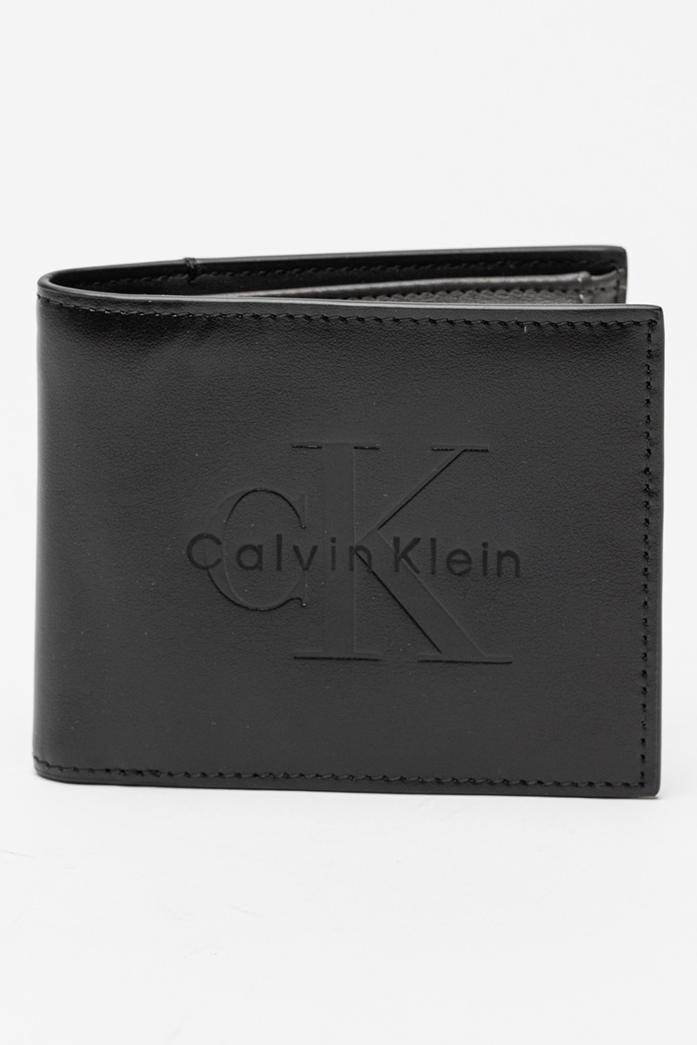 CALVIN KLEIN, Portofel din piele cu logo, Negru
