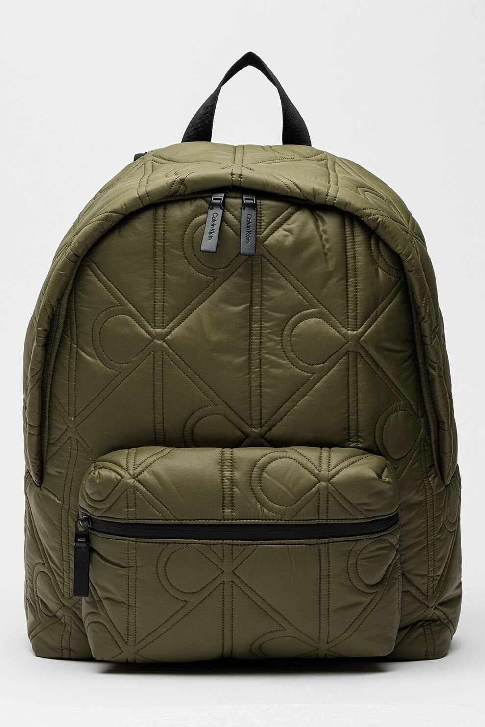 CALVIN KLEIN, Rucsac cu logo si fermoar, Kaki