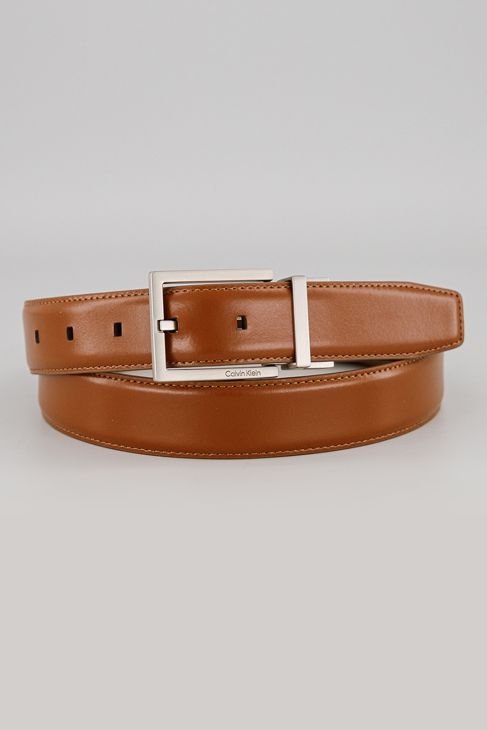 CALVIN KLEIN, Curea din piele cu catarama patrata, Caramel, 105
