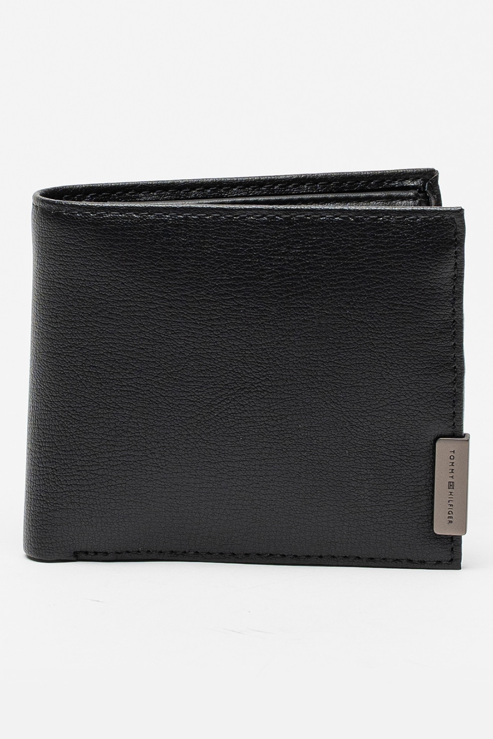 Tommy Hilfiger, Portofel pliabil din piele cu logo discret Hardware, Negru