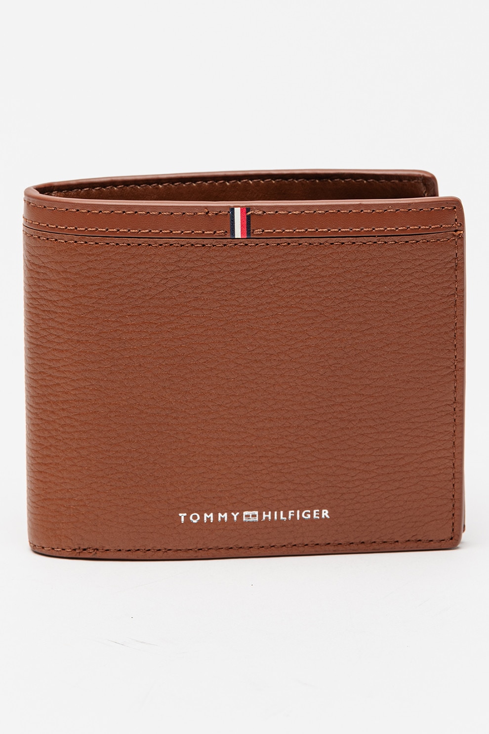 Tommy Hilfiger, Portofel pliabil din piele Corporate, Maro scortisoara