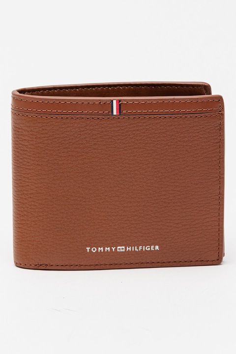 Tommy Hilfiger, Кожен портфейл Corporate с прегъване, Канелено кафяво