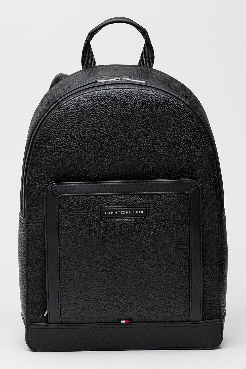 Tommy Hilfiger, Rucsac din piele ecologica cu aspect granulat Central, Negru