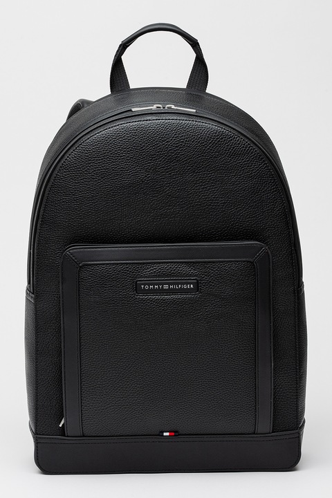 Tommy Hilfiger, Rucsac din piele ecologica cu aspect granulat Central, Negru