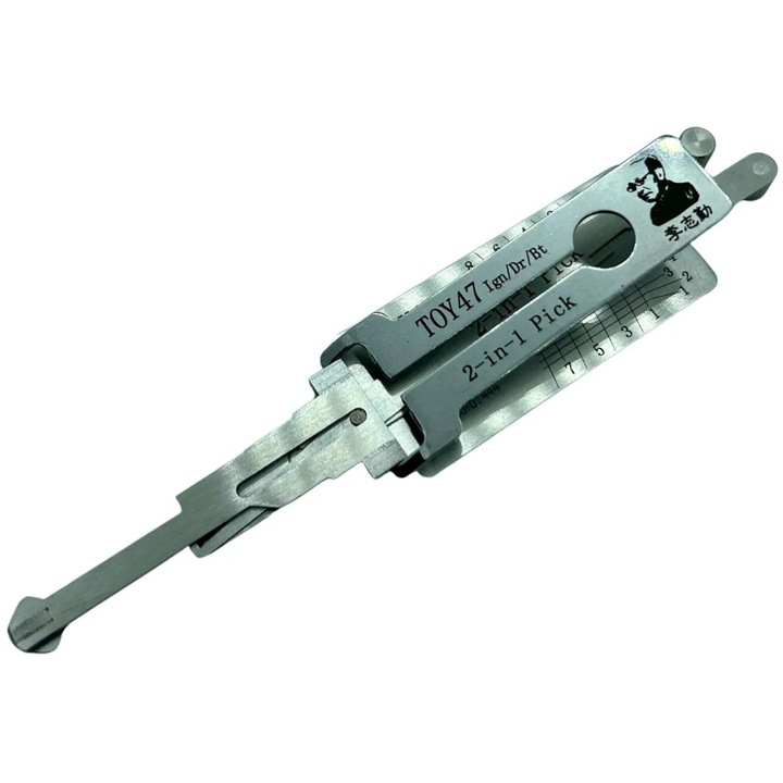 Lishi Original TOY47 v3 autó dekódoló – 2-in-1 zsebkulcs/dekódoló Toyota-hoz, kapcsoló/ajtók/csomagtartó (Auris, Avensis, Yaris, Corolla)