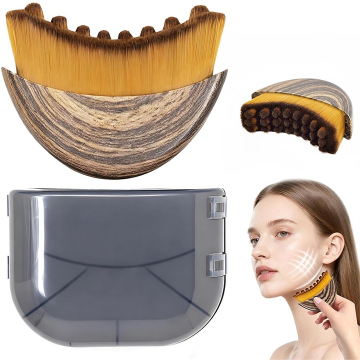 Gua Sha masszázskészülék, nyirokelvezetéshez, arc- és nyakápoláshoz, állkapocs kontúrozásához, duzzanatok megszüntetéséhez, bőrfeszesítéshez, regeneráció serkentéséhez, kompakt és hordozható, tárolódobozzal