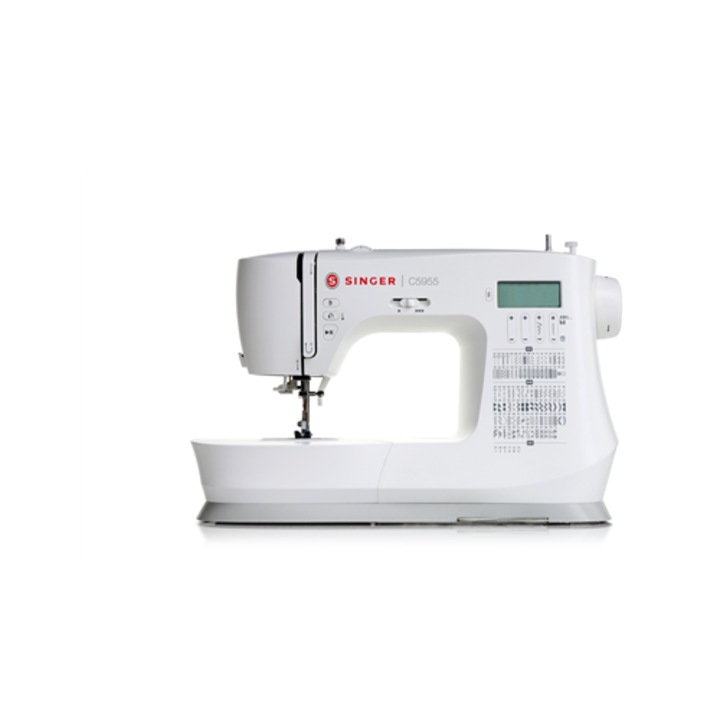 Masina de cusut Singer C5955, 417 tipuri de cusaturi, 8 butoni, alb