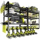 Set 2 Organizator scule, Wacorresi®, Suport metalic pentru scule, Metal Rafturi pentru scule, cu 4 niveluri, material Premium, rezistent uzurii, durabil, cu 8 suport perete pentru bormasina, pentru garaj si atelier, multifunctional, Metal, 80x20x39cm, Neg