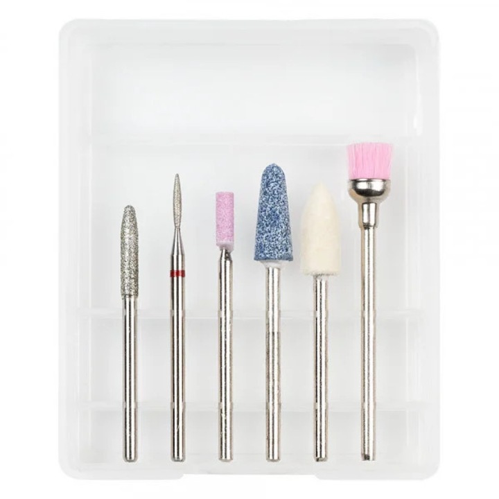 Set 6 Capete Freza Unghii SensoPRO Milano, bituri pentru stilizare si curatare, potrivite pentru manichiura si pedichiura