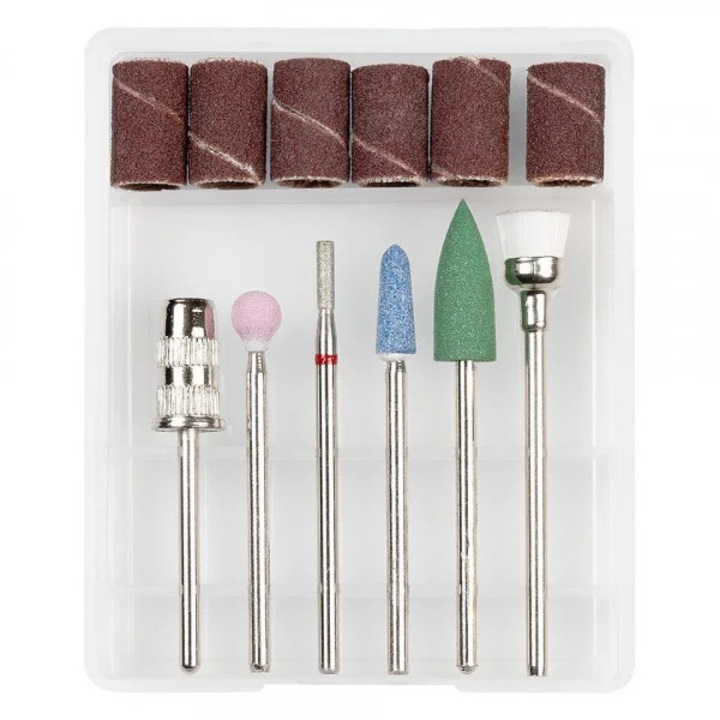 Комплект от 6 фрезови глави за нокти SensoPRO Milano, накрайници за оформяне, почистване, многоцветни