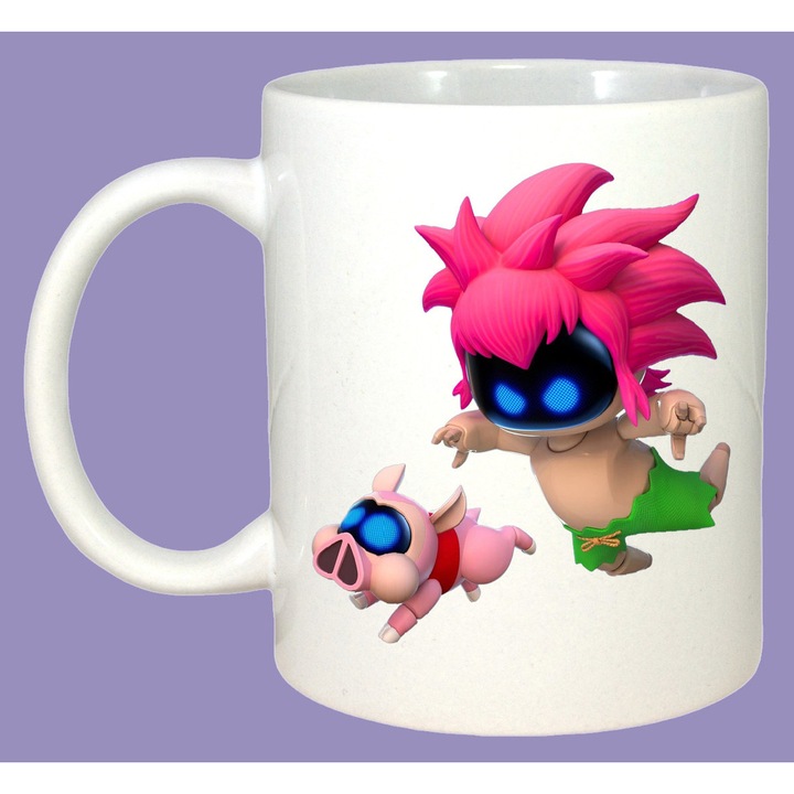 Cana Astro Bot personaj robotic din joc video design futurist, Sarbatori, Cadou, Cri-Flo, Culoare Alb, 330 ml