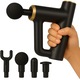 Aparat Pentru Masaj Profesional Tip Pistol, 6 Viteze, Motor Silentios, 4 Capete, 1200-3200 Percutii/Minut, Motor Silentios si Puternic, Design Ergonomic, Amplitudine 7mm, Aparat de Masaj Muscular, Relaxare, Ecran Touch, Negru