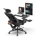 Newtral MagicH BP Scaun ergonomic cu suport pentru picioare si tava pentru computer, scaun de birou pentru acasa cu suport lombar cu urmarire automata, cotiera 4D, adancime si inaltime reglabile